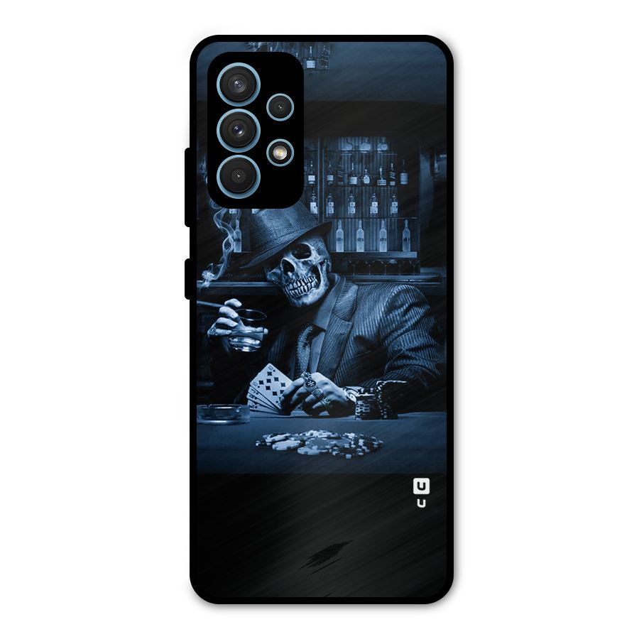 Cool Skull Cards Metal Back Case for Galaxy A32