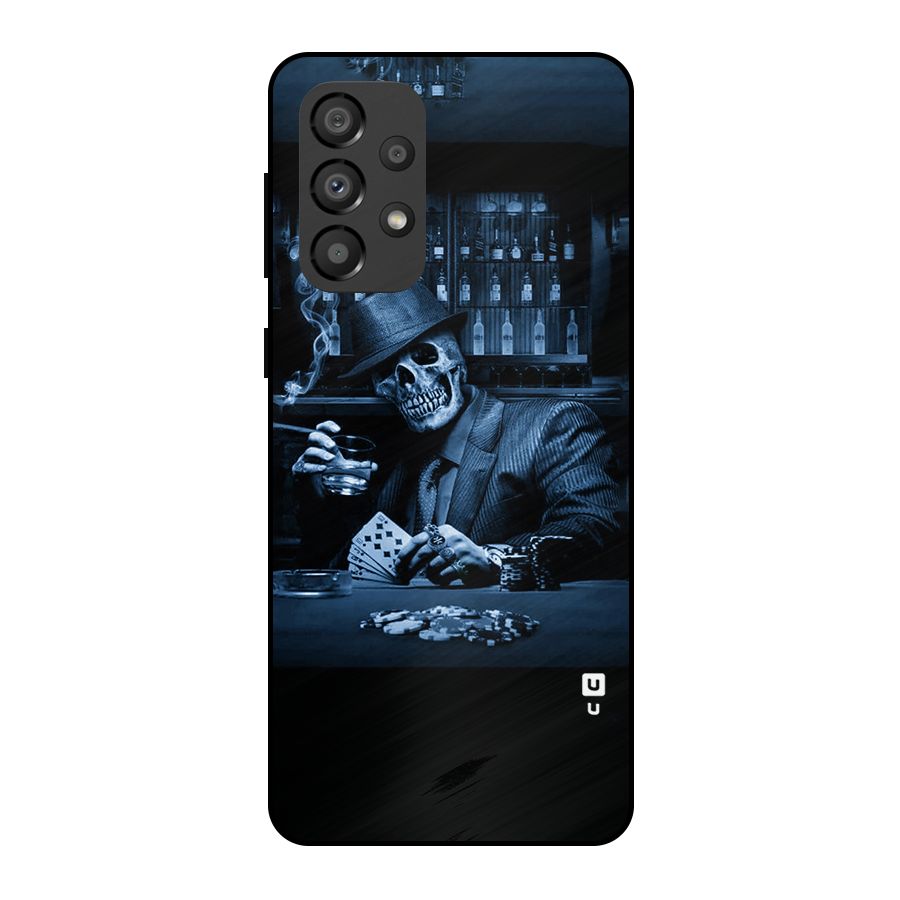 Cool Skull Cards Metal Back Case for Galaxy A33 5G