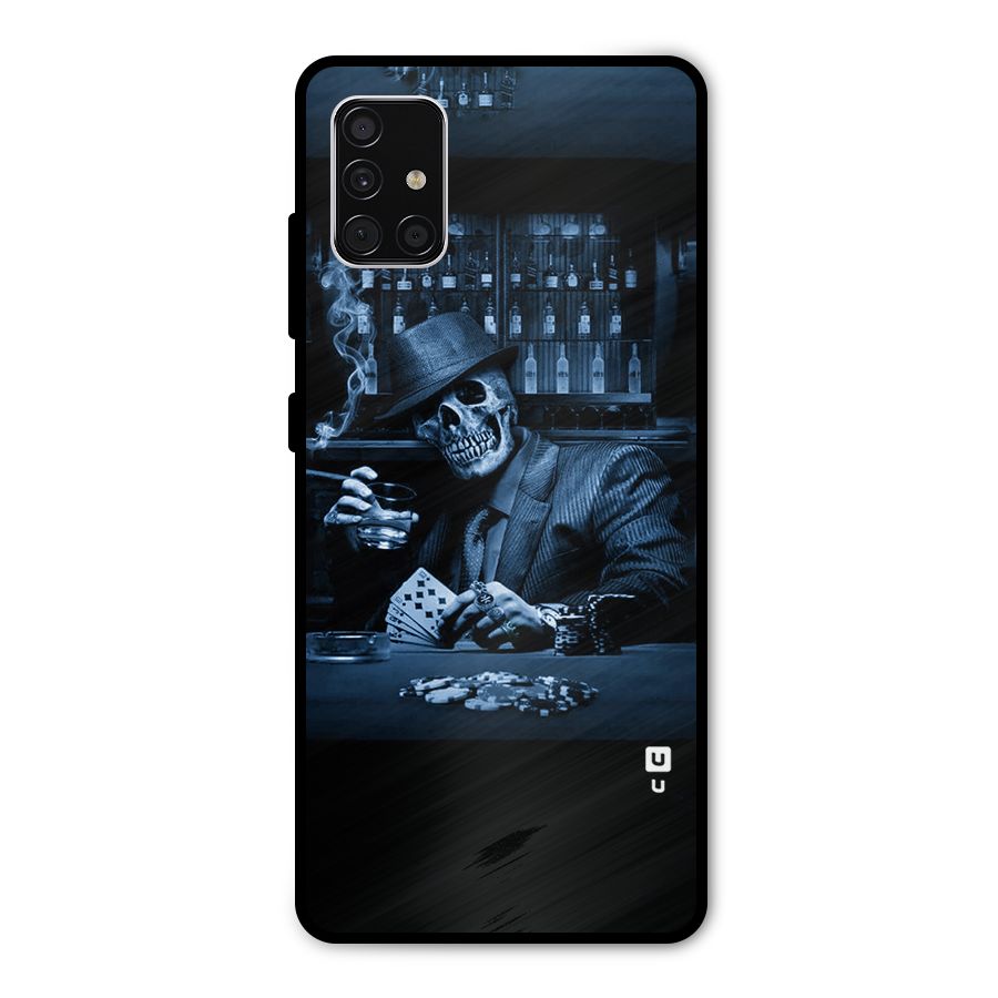 Cool Skull Cards Metal Back Case for Galaxy A51