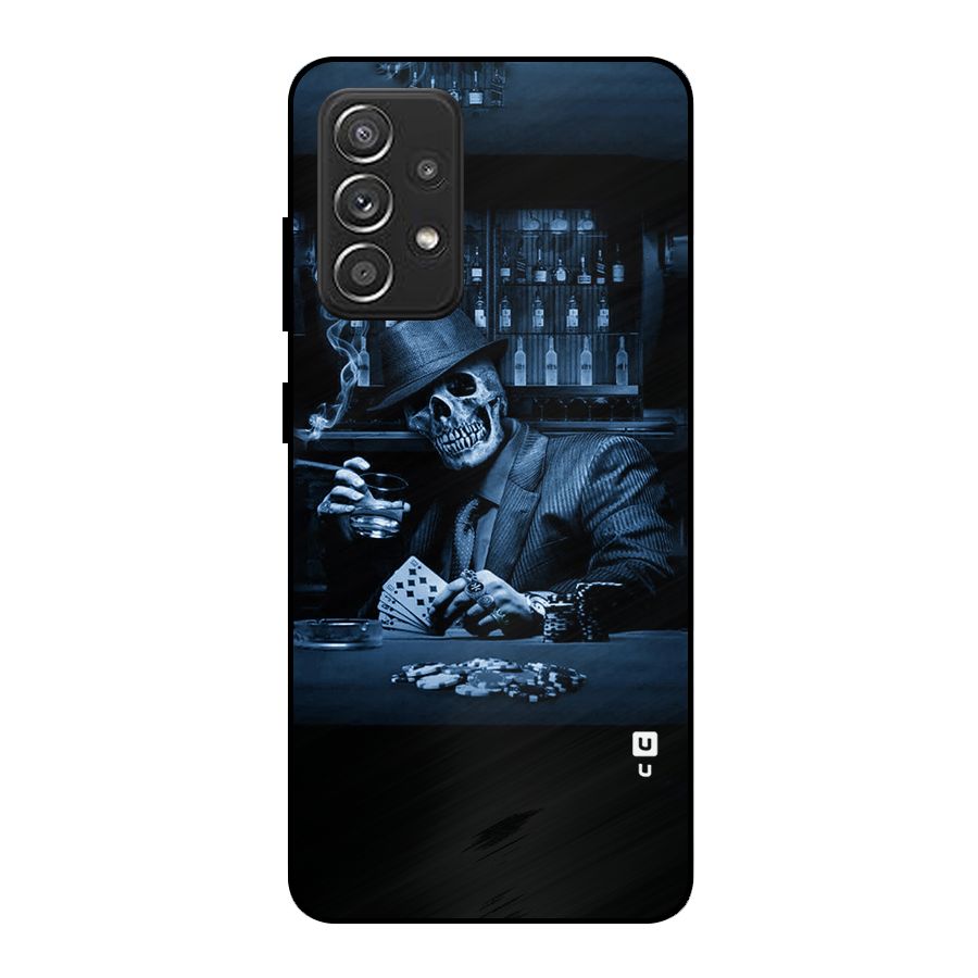 Cool Skull Cards Metal Back Case for Galaxy A52