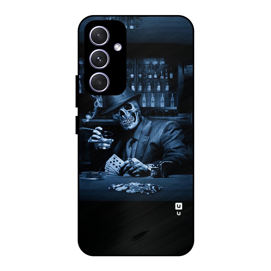 Cool Skull Cards Metal Back Case for Galaxy A54