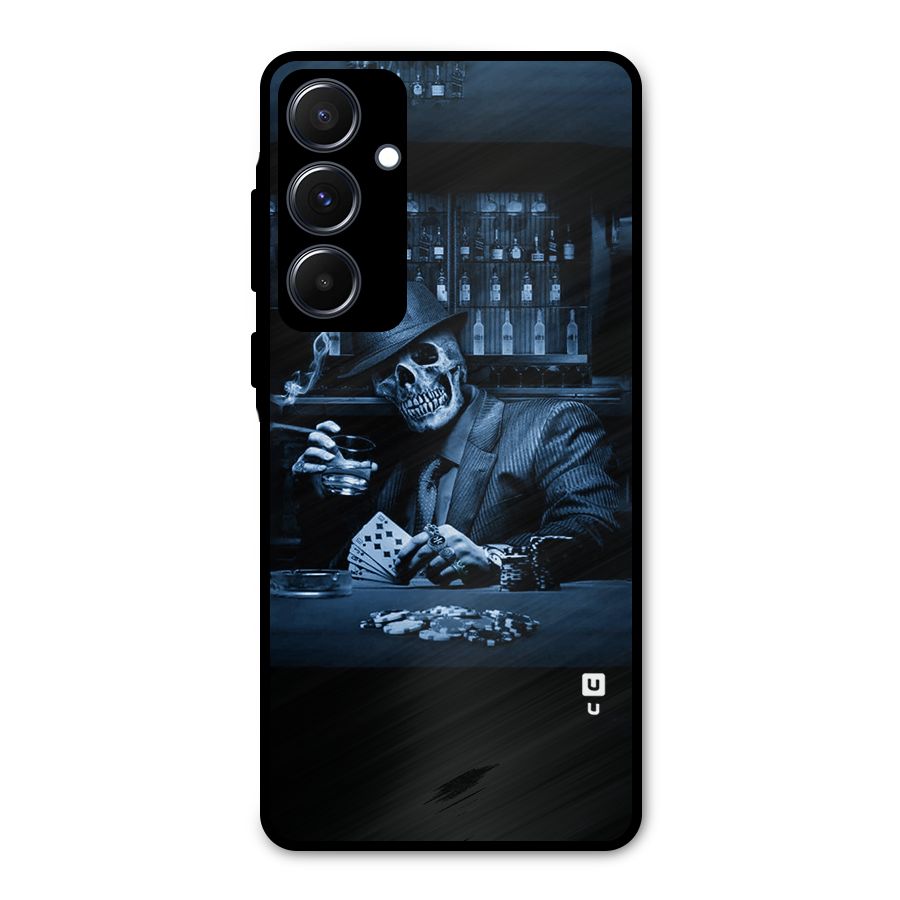 Cool Skull Cards Metal Back Case for Galaxy A55