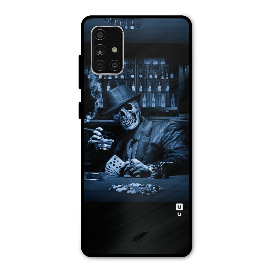Cool Skull Cards Metal Back Case for Galaxy A71