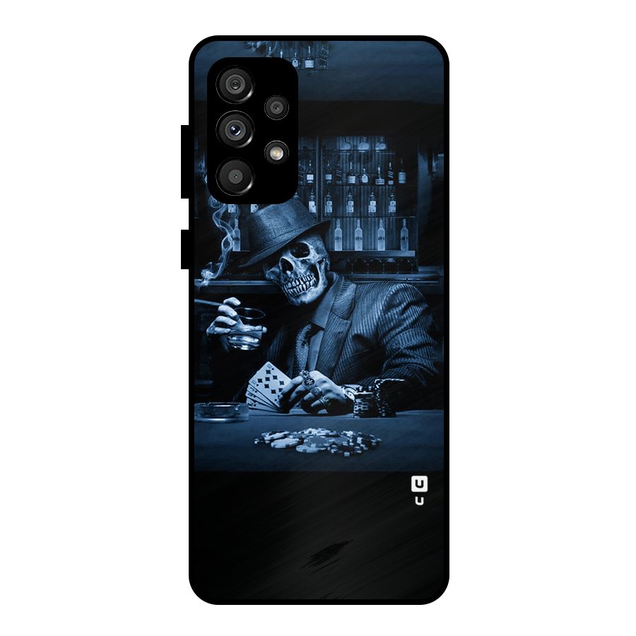 Cool Skull Cards Metal Back Case for Galaxy A73 5G
