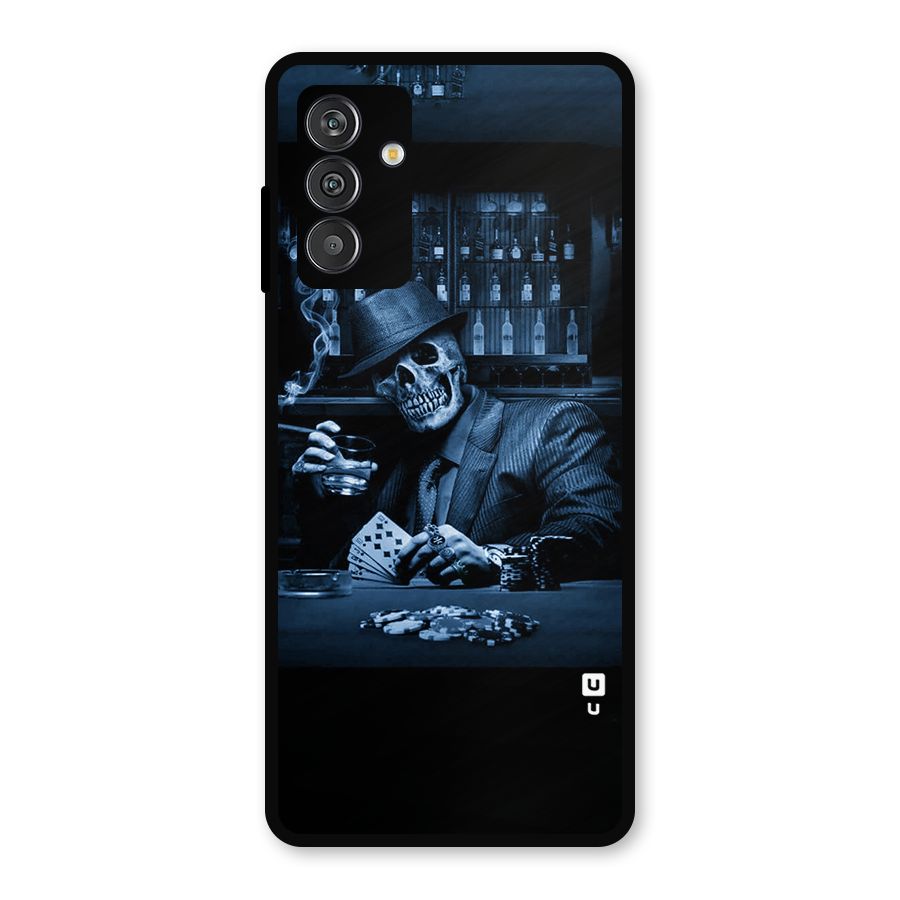 Cool Skull Cards Metal Back Case for Galaxy F13