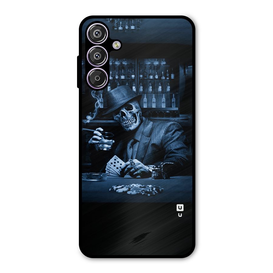 Cool Skull Cards Metal Back Case for Galaxy M15