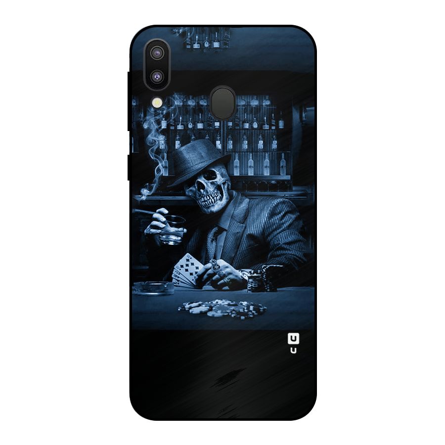 Cool Skull Cards Metal Back Case for Galaxy M20