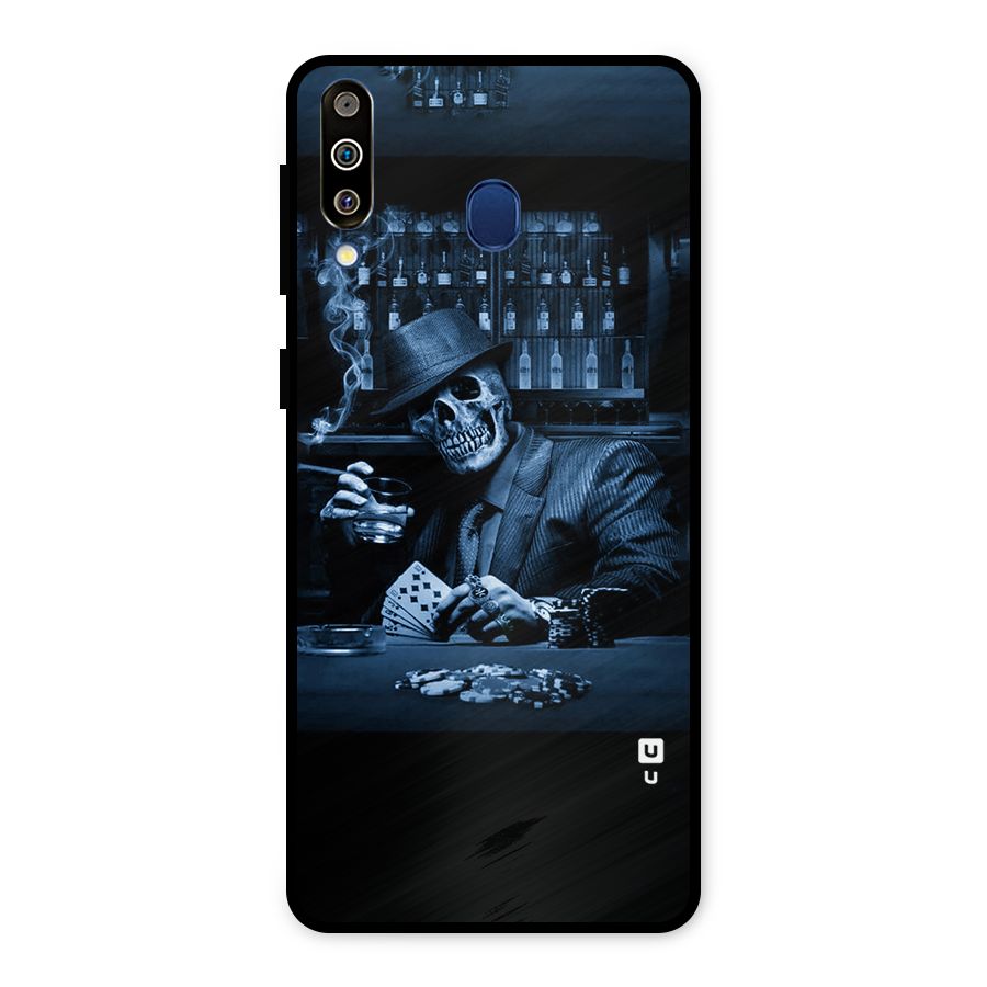 Cool Skull Cards Metal Back Case for Galaxy M30