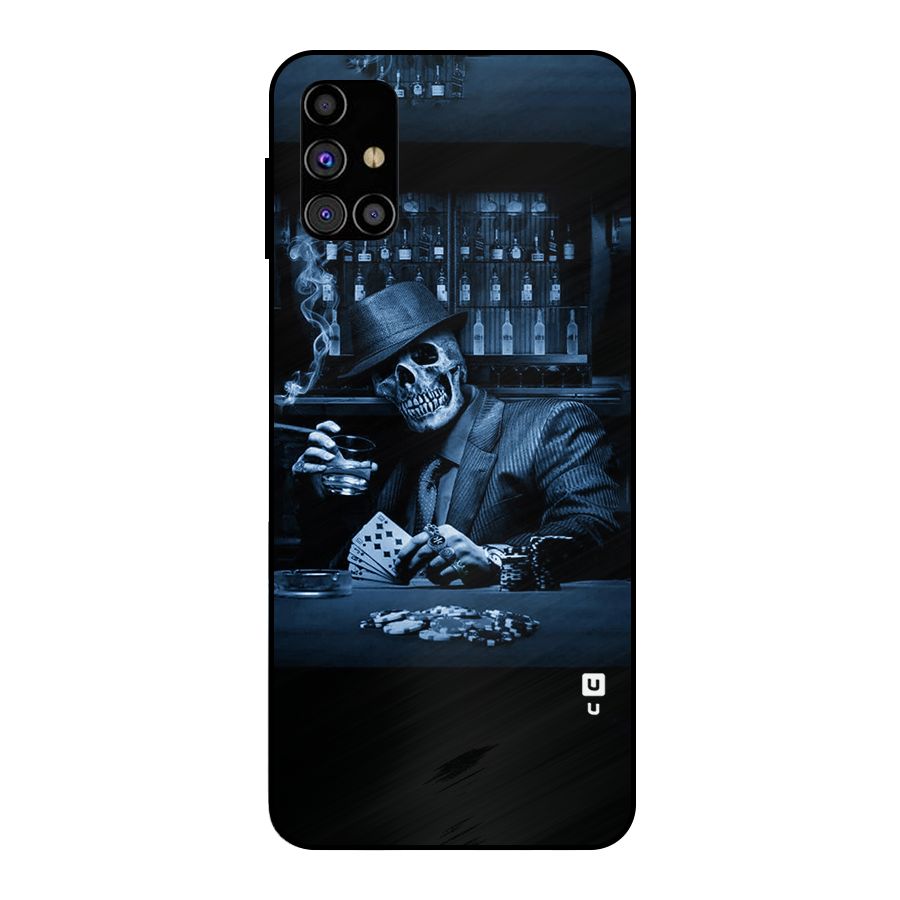 Cool Skull Cards Metal Back Case for Galaxy M31s