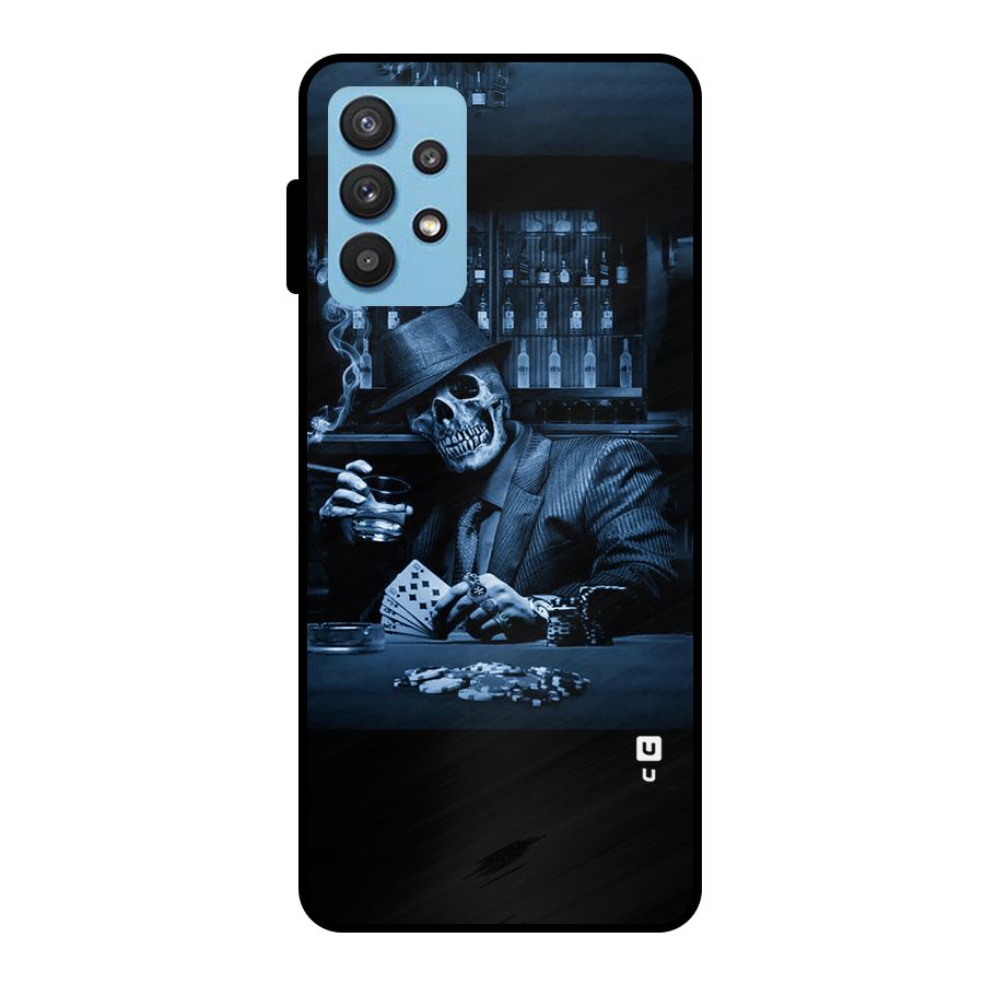 Cool Skull Cards Metal Back Case for Galaxy M32 5G