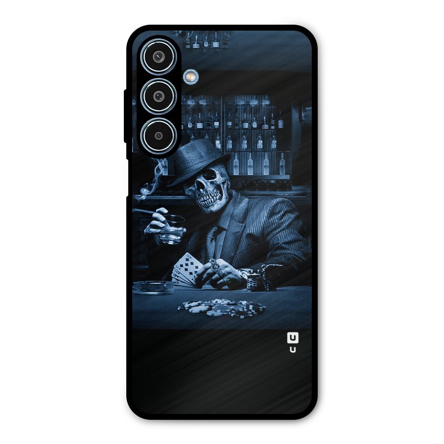 Cool Skull Cards Metal Back Case for Galaxy M35