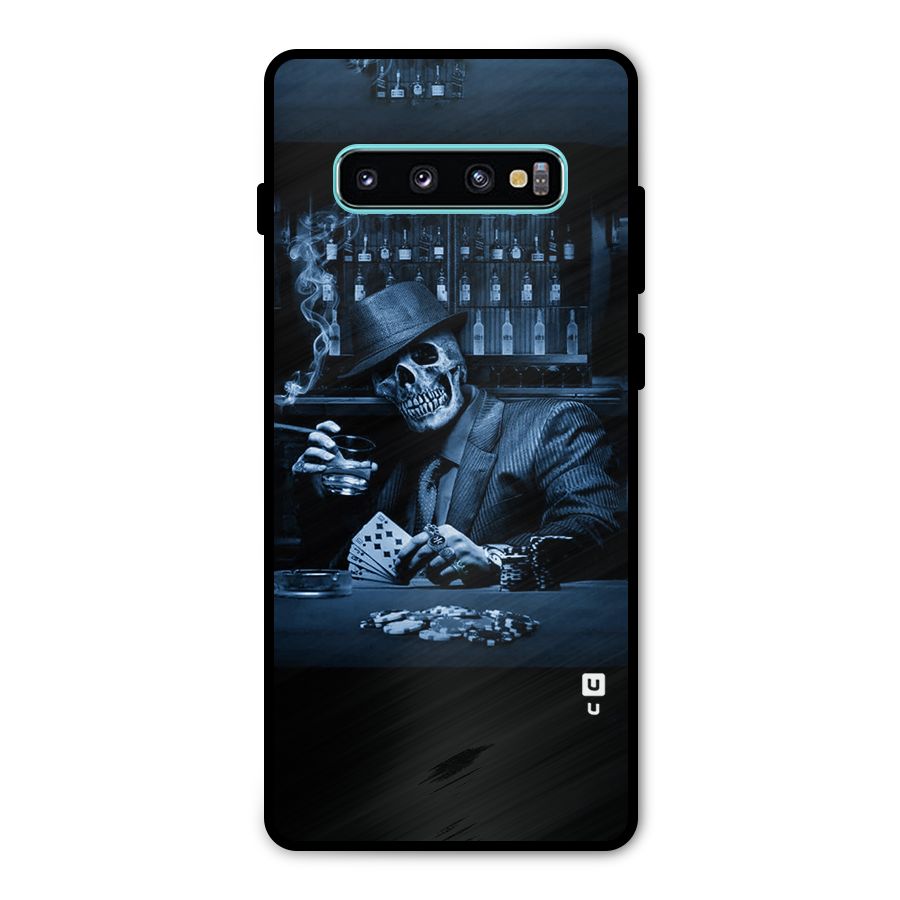 Cool Skull Cards Metal Back Case for Galaxy S10 Plus