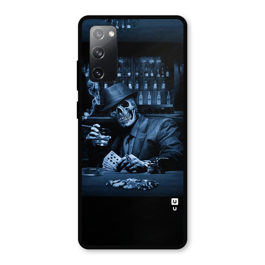 Cool Skull Cards Metal Back Case for Galaxy S20 FE 5G