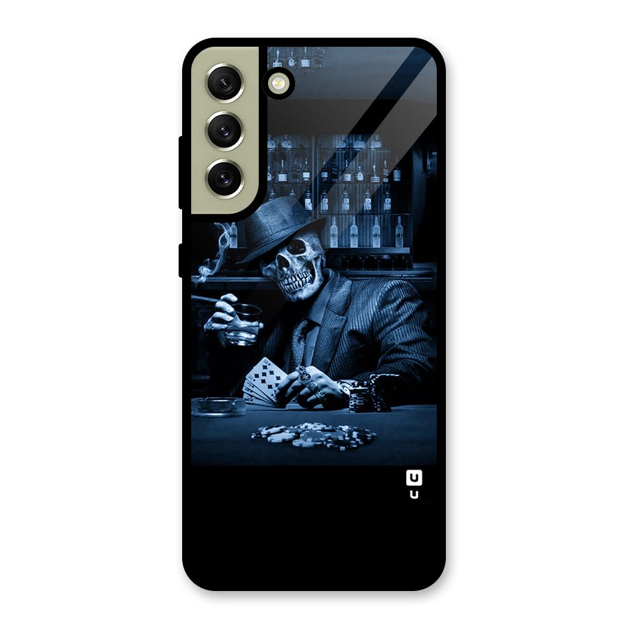 Cool Skull Cards Metal Back Case for Galaxy S21 FE 5G (2023)