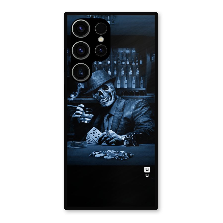 Cool Skull Cards Metal Back Case for Galaxy S23 Ultra