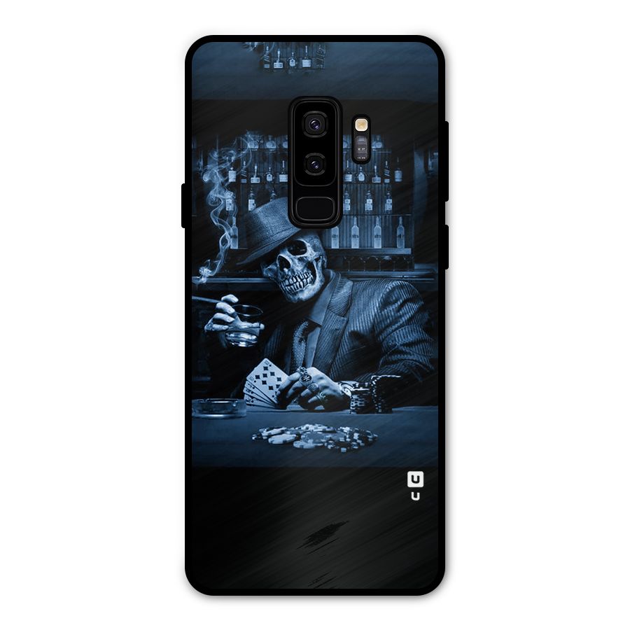 Cool Skull Cards Metal Back Case for Galaxy S9 Plus