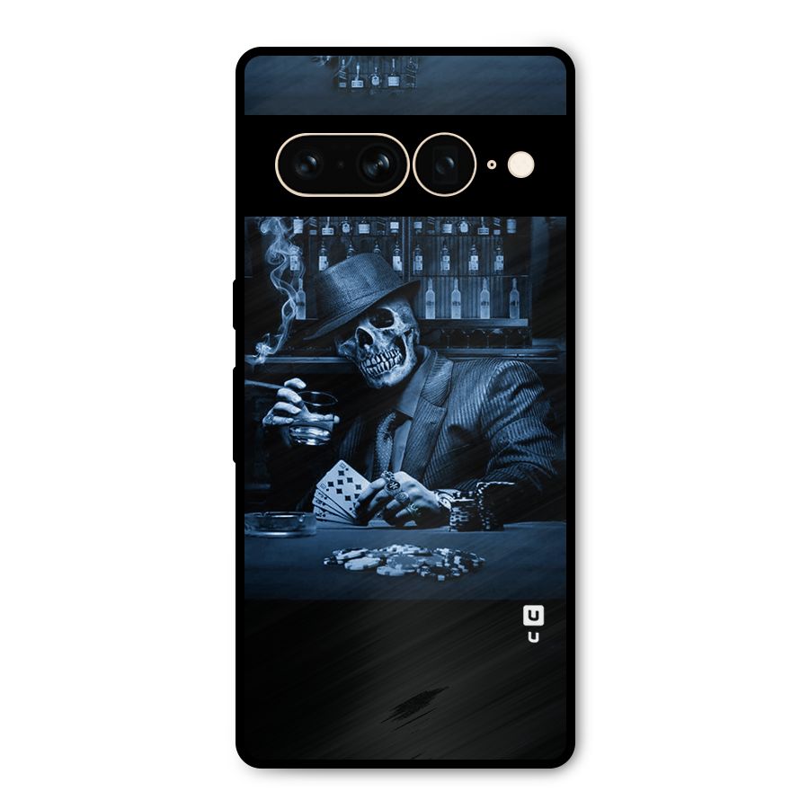 Cool Skull Cards Metal Back Case for Google Pixel 7 Pro