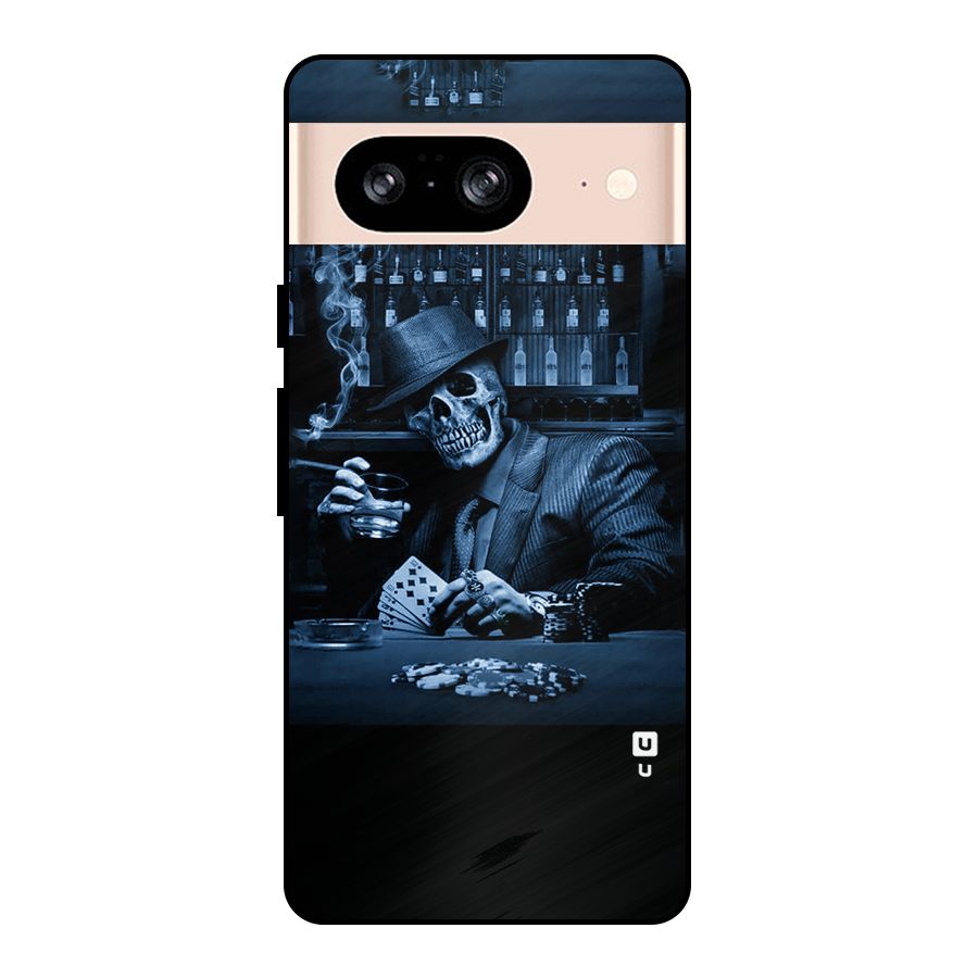 Cool Skull Cards Metal Back Case for Google Pixel 8