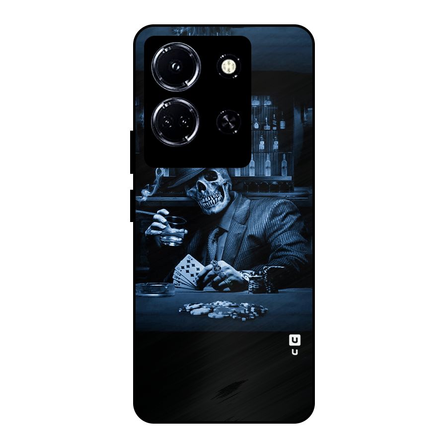 Cool Skull Cards Metal Back Case for Infinix Note 30 5G