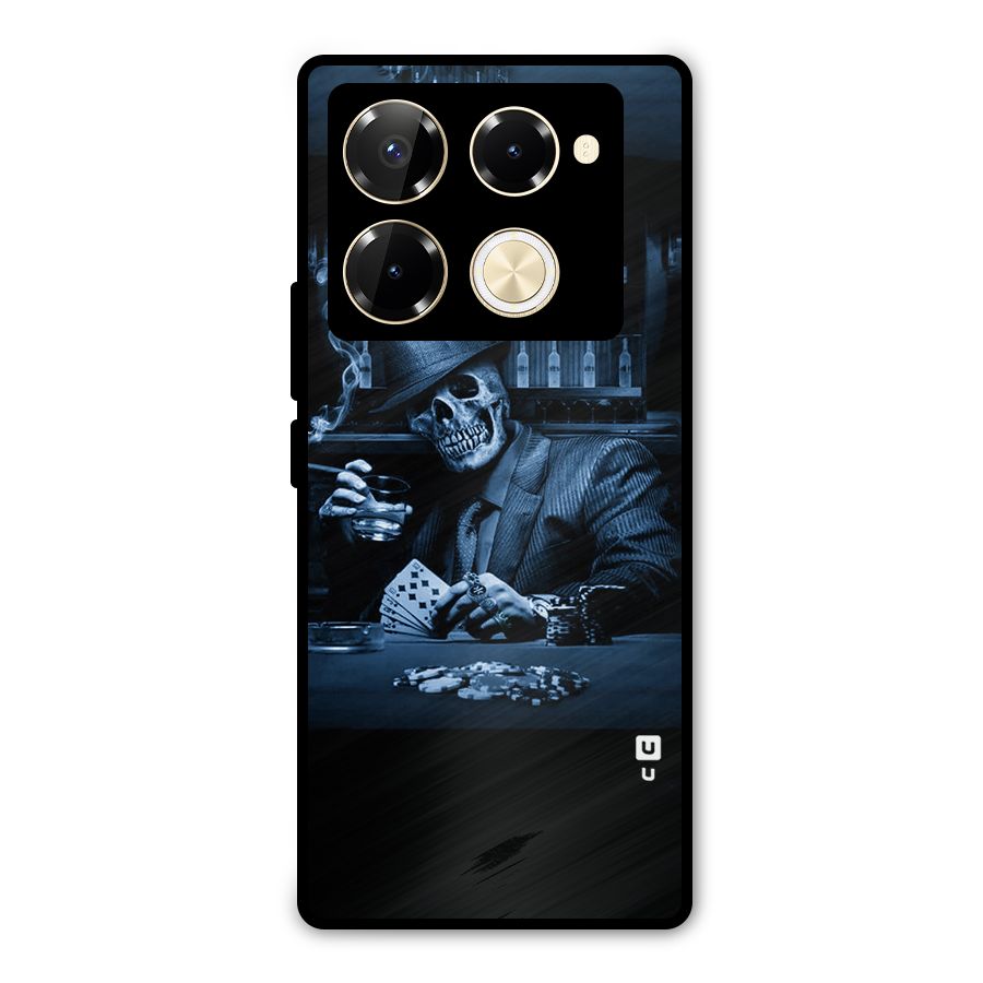 Cool Skull Cards Metal Back Case for Infinix Note 40 Pro Plus