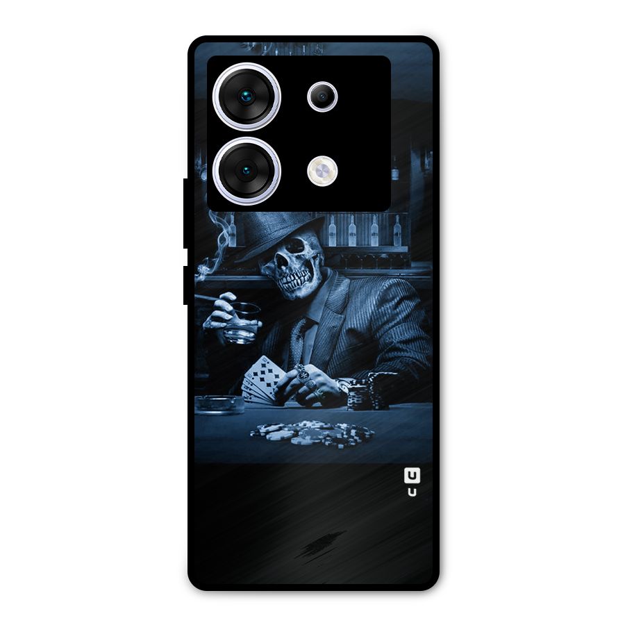 Cool Skull Cards Metal Back Case for Infinix Zero 30 5G