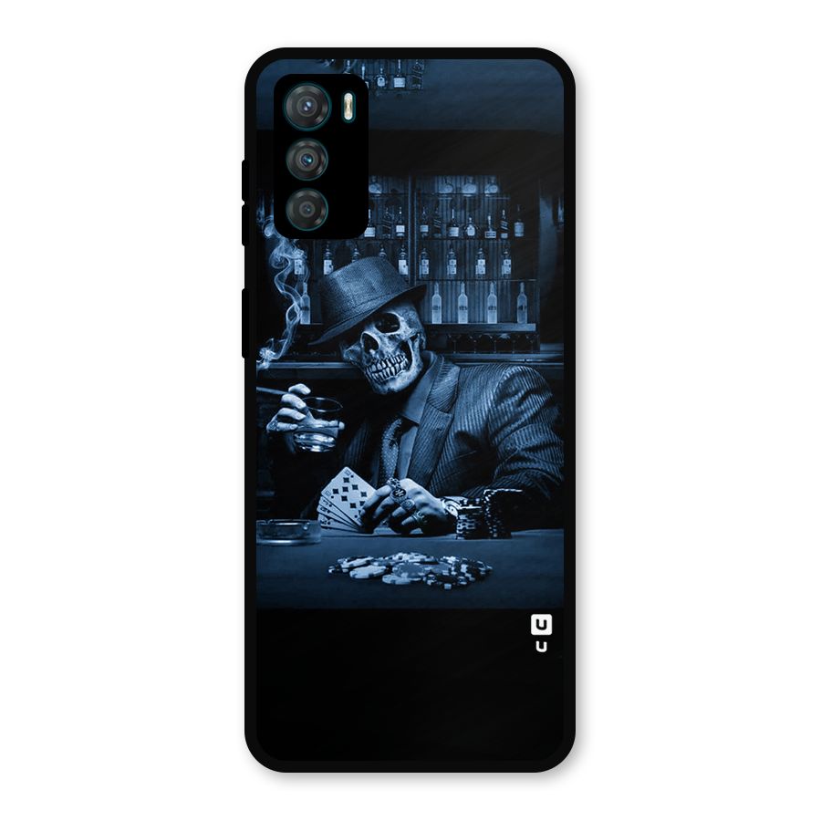 Cool Skull Cards Metal Back Case for Moto G42