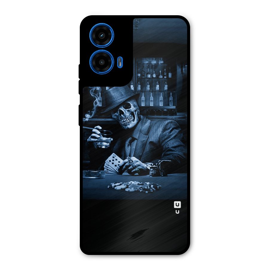 Cool Skull Cards Metal Back Case for Moto G45