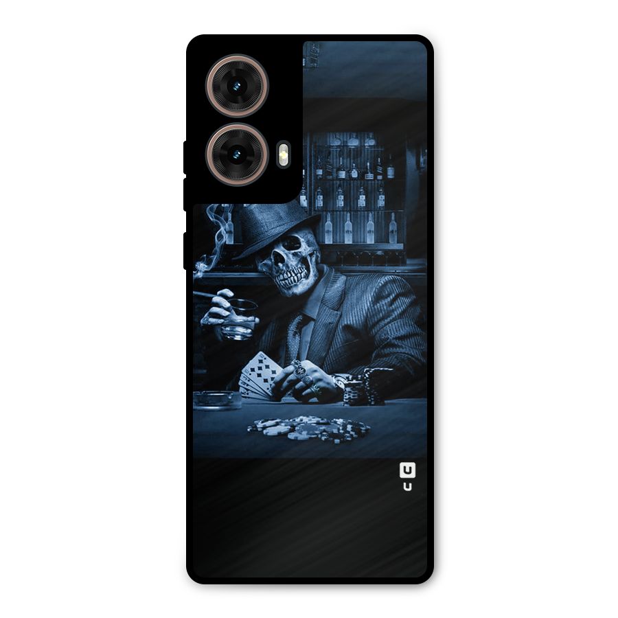 Cool Skull Cards Metal Back Case for Moto G85