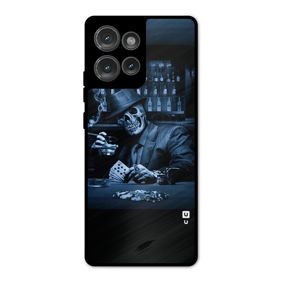 Cool Skull Cards Metal Back Case for Motorola Edge 50