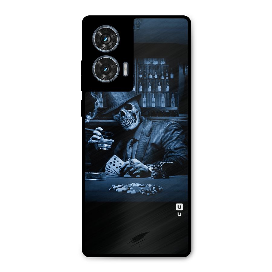Cool Skull Cards Metal Back Case for Motorola Edge 50 Fusion