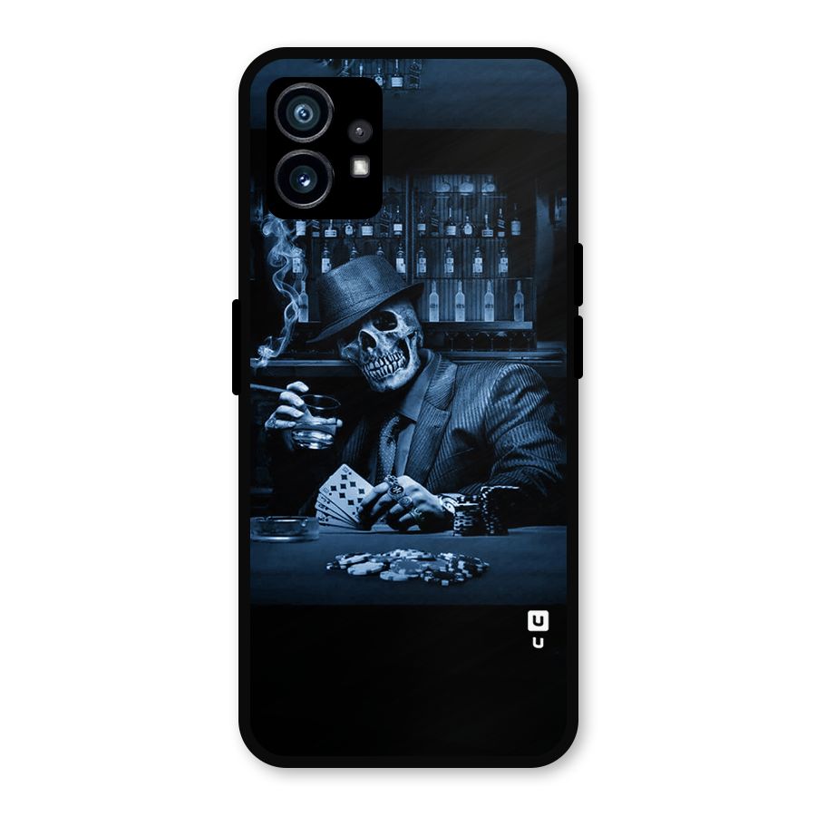 Cool Skull Cards Metal Back Case for Nothing Phone 1