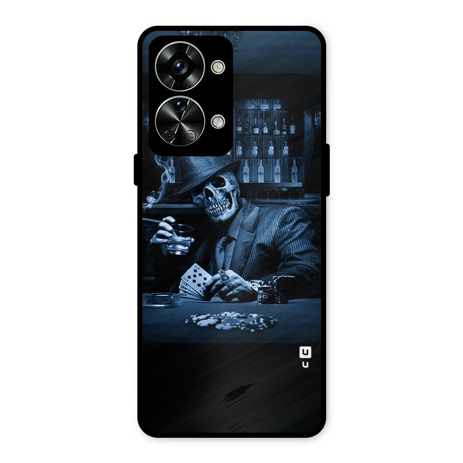 Cool Skull Cards Metal Back Case for OnePlus Nord 2T