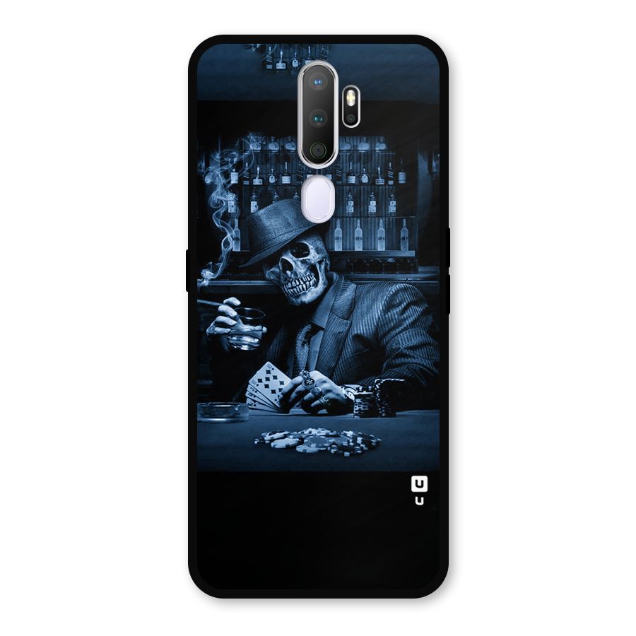 Cool Skull Cards Metal Back Case for Oppo A9 (2020)