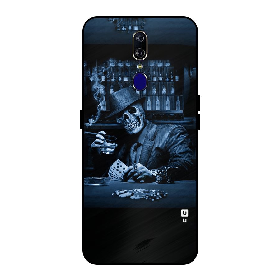 Cool Skull Cards Metal Back Case for Oppo F11