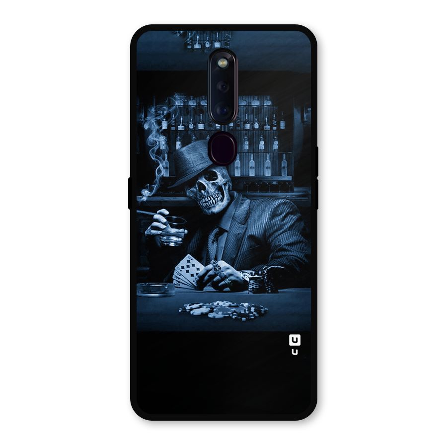 Cool Skull Cards Metal Back Case for Oppo F11 Pro
