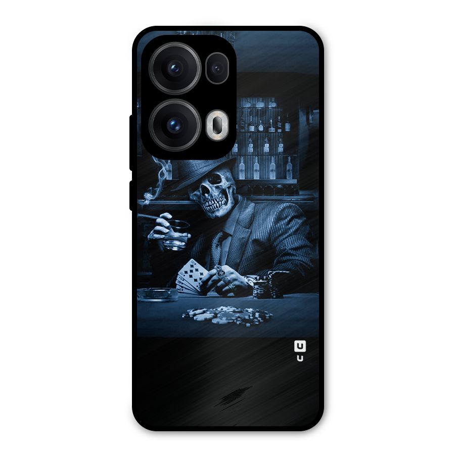 Cool Skull Cards Metal Back Case for Oppo Reno13 Pro