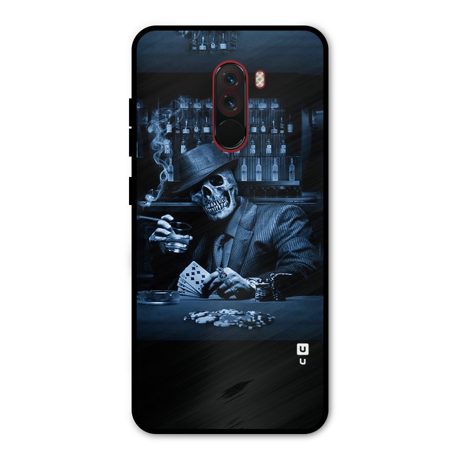 Cool Skull Cards Metal Back Case for Poco F1
