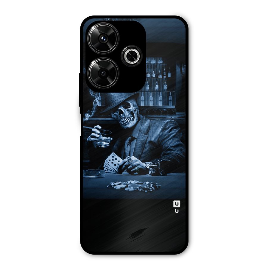 Cool Skull Cards Metal Back Case for Poco M6 Plus