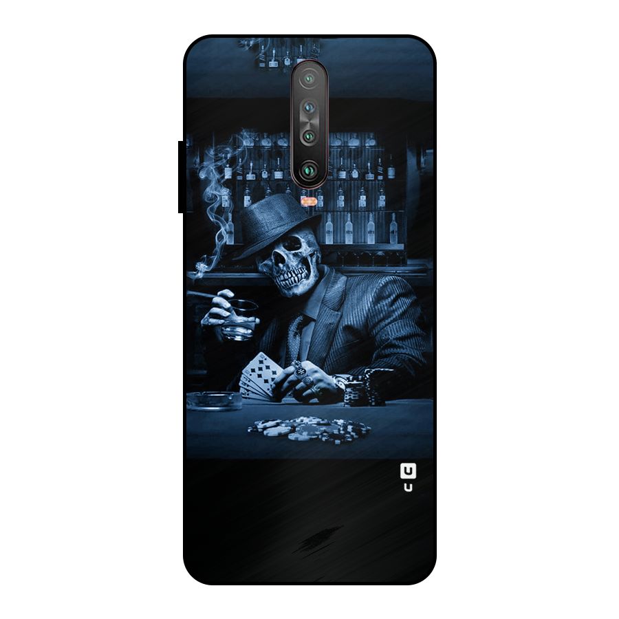 Cool Skull Cards Metal Back Case for Poco X2