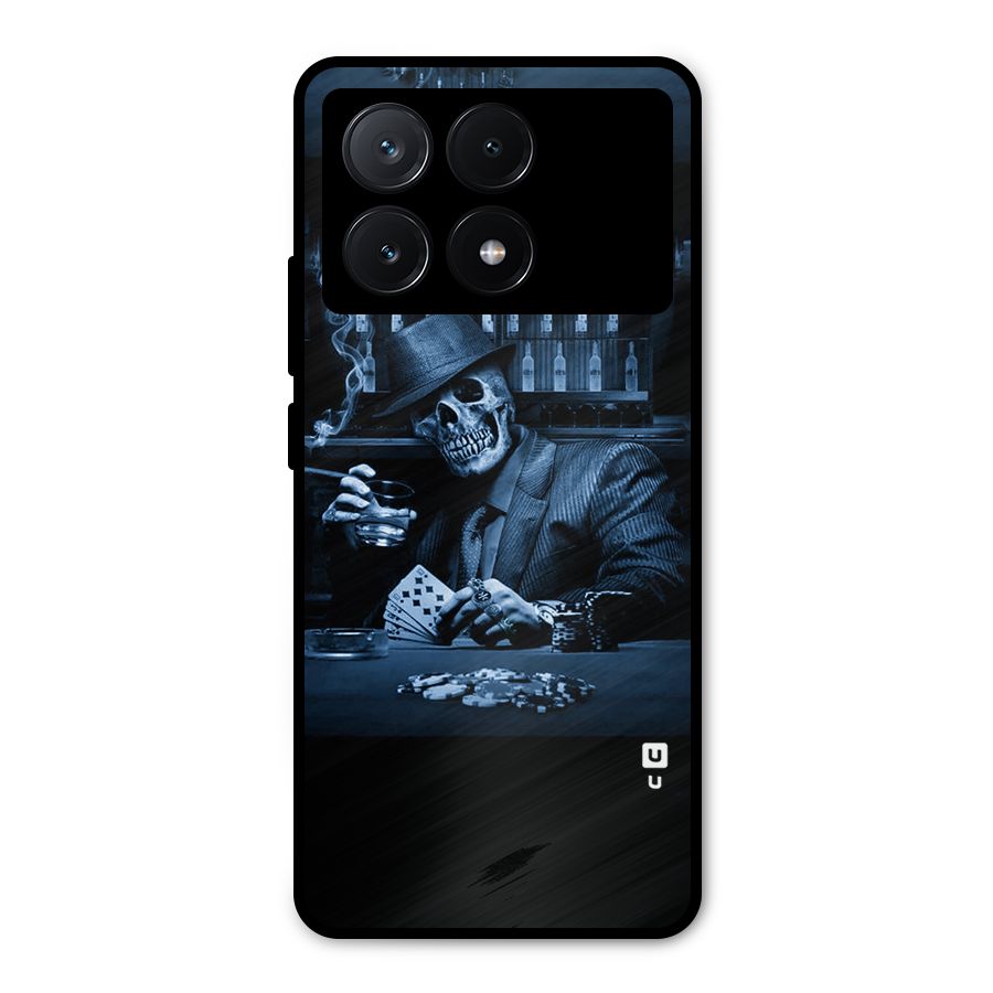 Cool Skull Cards Metal Back Case for Poco X6 Pro