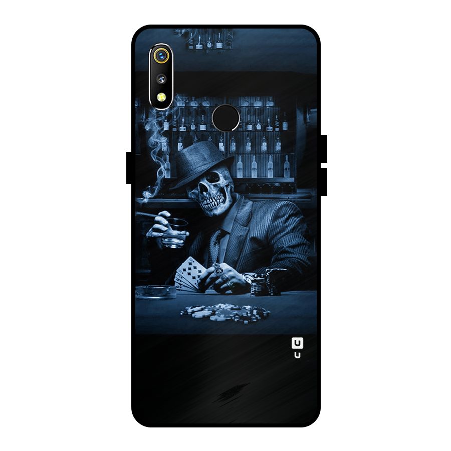 Cool Skull Cards Metal Back Case for Realme 3i