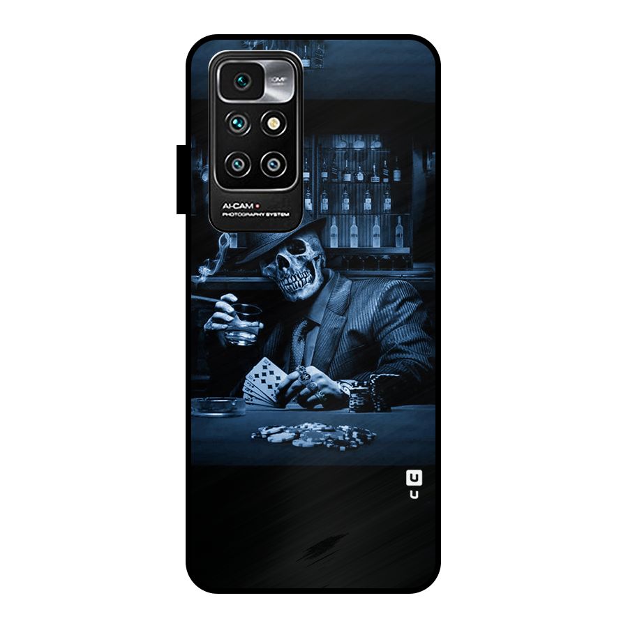 Cool Skull Cards Metal Back Case for Redmi 10 Prime