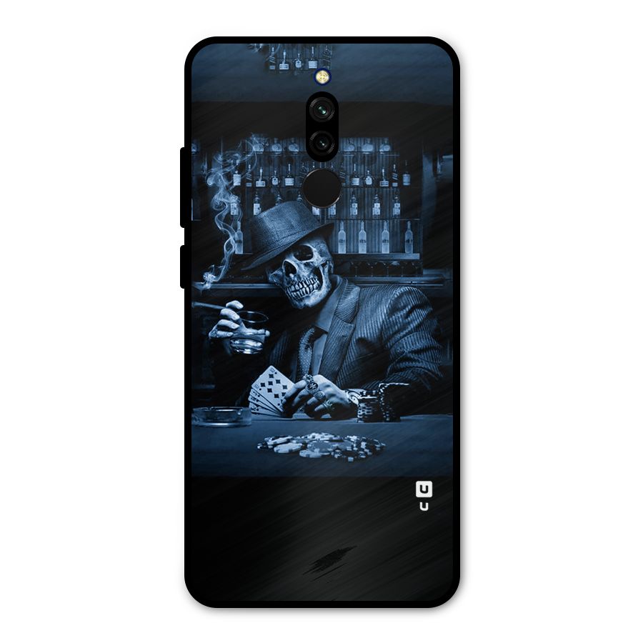 Cool Skull Cards Metal Back Case for Redmi 8