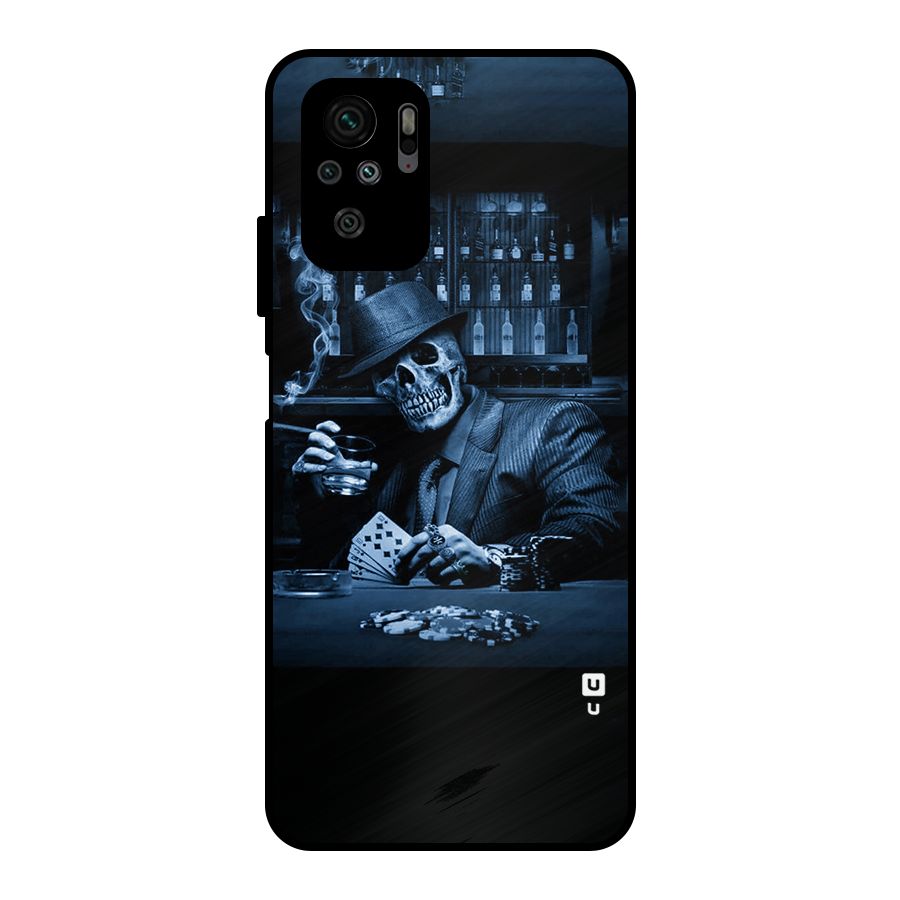 Cool Skull Cards Metal Back Case for Redmi Note 10