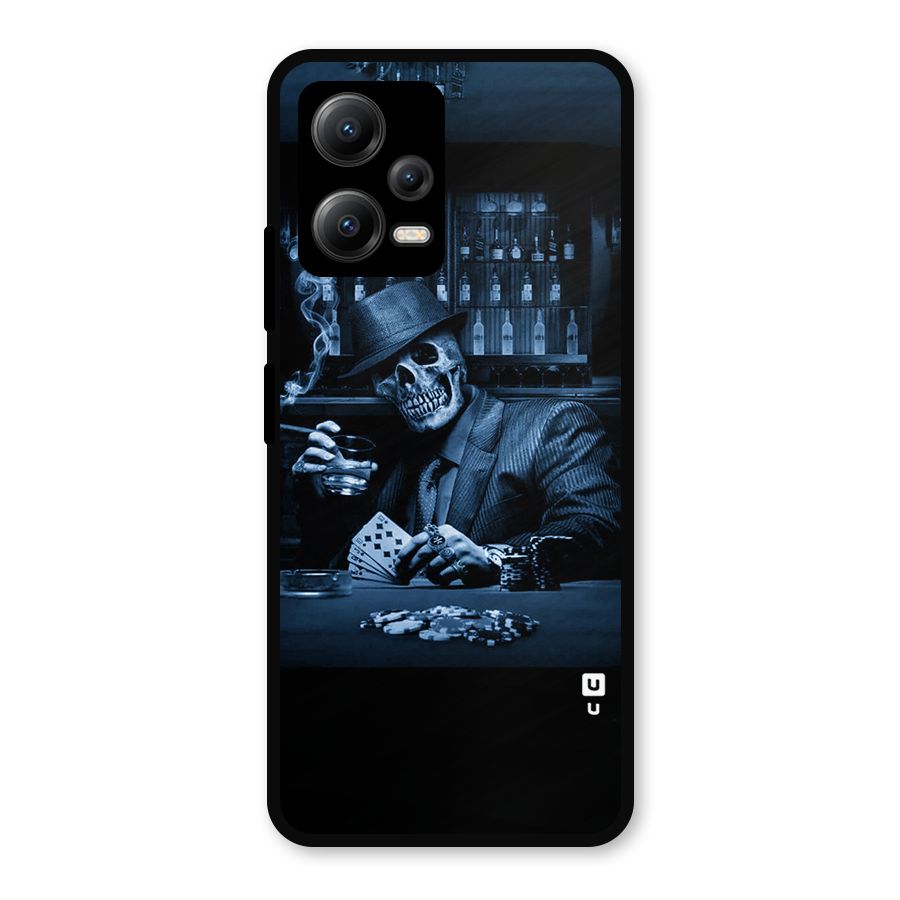 Cool Skull Cards Metal Back Case for Redmi Note 12 5G