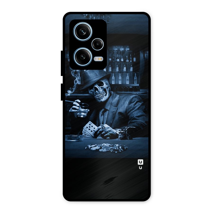 Cool Skull Cards Metal Back Case for Redmi Note 12 Pro