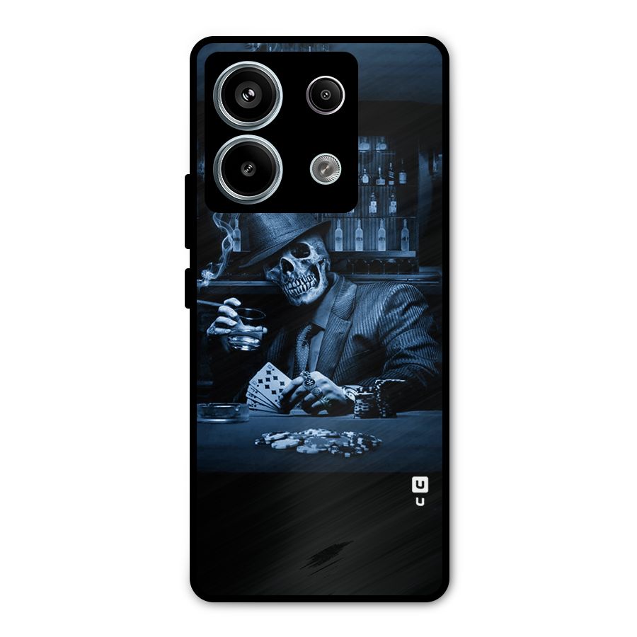 Cool Skull Cards Metal Back Case for Redmi Note 13 Pro 5G
