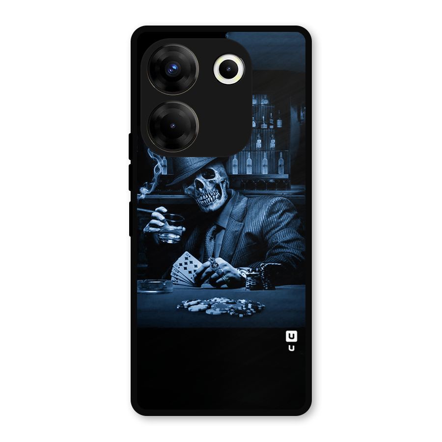 Cool Skull Cards Metal Back Case for Tecno Camon 20 Pro