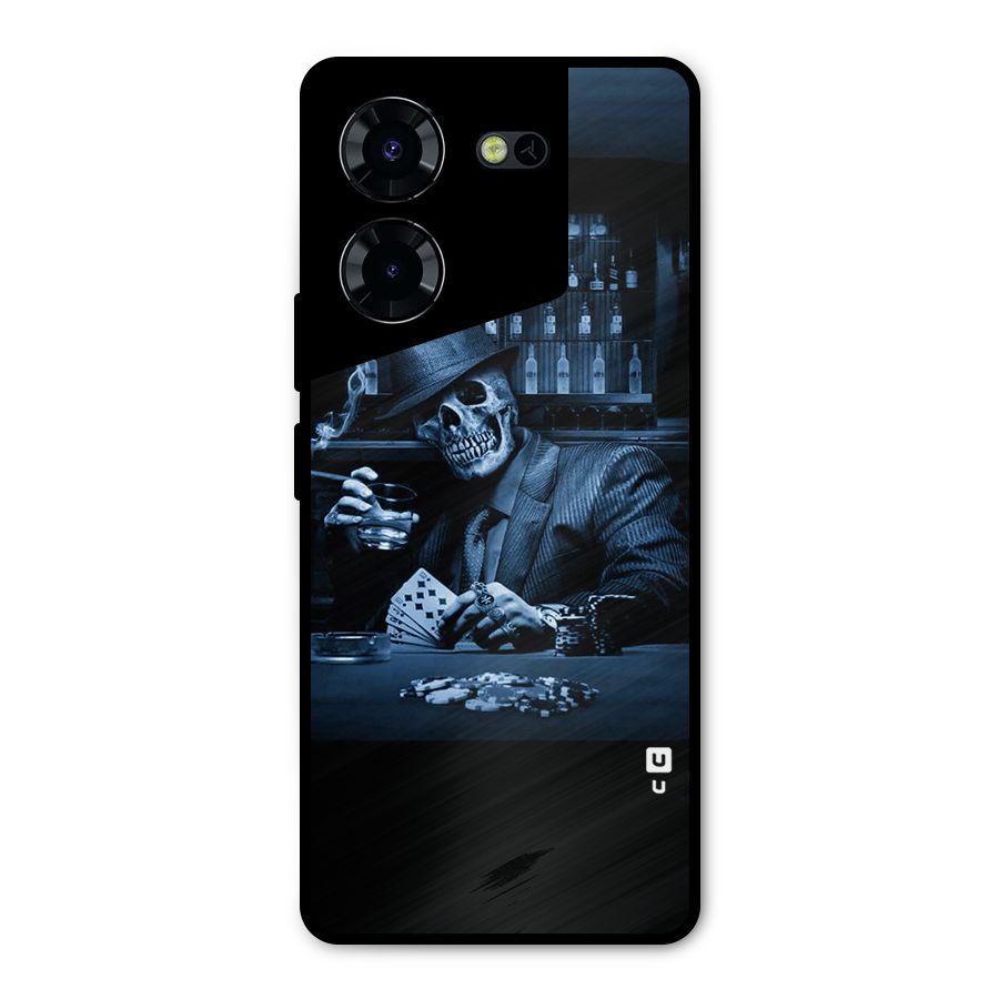 Cool Skull Cards Metal Back Case for Tecno Pova 5 Pro 5G
