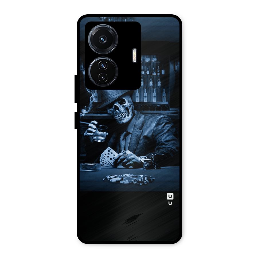 Cool Skull Cards Metal Back Case for Vivo T1 Pro